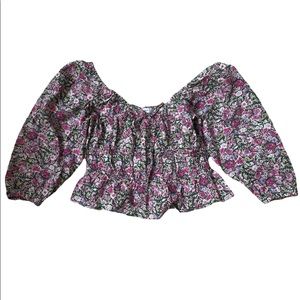 MANGO romantic floral blouse XL
